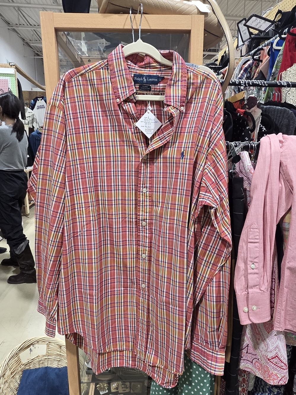 Ralph Lauren Red and Yellow Plaid Button-Down Shirt